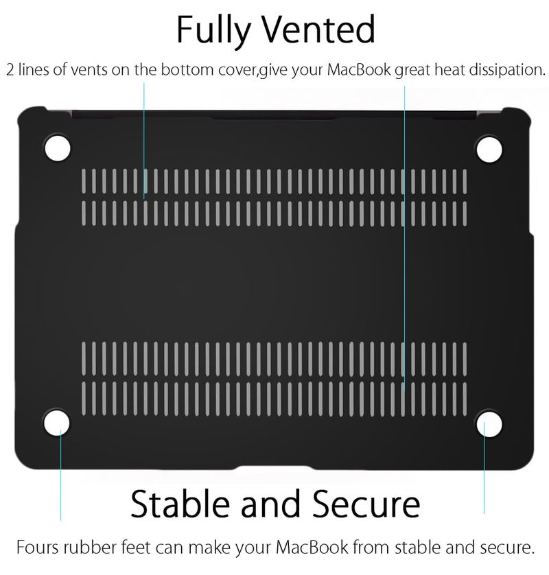 UESWILL Air 13-inch Creative Design Smooth Hard Shell Case Cover Compatible with Older Version 2010-2017 Release MacBook Air 13 inch (Model A1466 / A1369) + Microfibre Cleaning Cloth,Wintersweet - Image 5